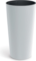 Kvetináč Lamia Slim 25 cm biely s vložkou