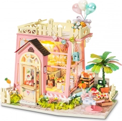 Miniatúrny domček ROBOTIME Holiday Party Time – DIY stavebnica s LED