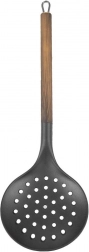 Termoplastická dierovaná lyžica s dreveným vzhľadom 35 cm