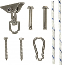 Stropný držiak na hojdacie siete a hojdačky z nehrdzavejúcej ocele