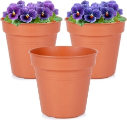 Plastový záhradný kvetináč okrúhly 15 cm, sada 3 ks