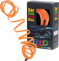Ambientné LED osvetlenie do auta USB / 12 V, pásik 5 m – Oranžová