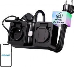 Meross inteligentná vonkajšia napájacia lišta Wi‑Fi s meraním, IP44, Matter