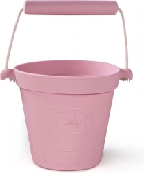 Silikónové plážové vedierko svetloružové BIGJIGS TOYS