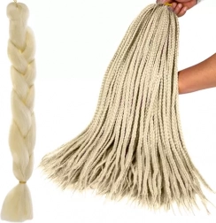 Syntetický vrkoč v odtieni svetlá blond 60 cm