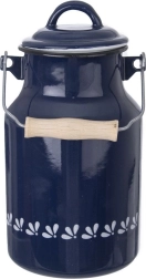 Smaltovaná retro kanvica na mlieko 2 l modrobiela