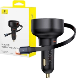 Nabíjačka do auta Baseus Enjoyment Pro s Lightning a USB-C káblom, 55W