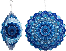Závesná 3D mandala – veterný spinner 12" do záhrady a interiéru