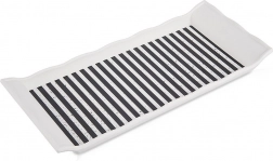 Obdĺžnikový servírovací táck 29,5 × 13 cm s čierno-bielymi pruhmi