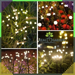 Solárne záhradné lampy so zapichovacím kolíkom, guľa, 6 LED, súmrakový senzor, 2 ks