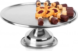 Nerezový tortový podnos na nohe 33 cm