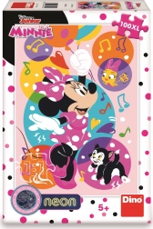 Svietiace Neonové Puzzle Minnie a Balóniky 100 XL dielikov