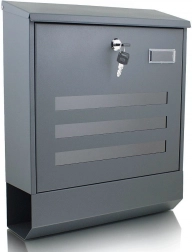 Veľká nástenná poštová schránka s novinovým tubusom, antracit