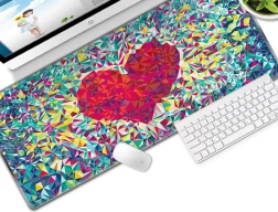 Herná podložka pod myš a klávesnicu pre hráčov s rozmermi 30x80 cm – srdce