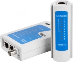 Tester kábláže RJ-45, RJ-12, RJ-11 a koaxiálnych káblov