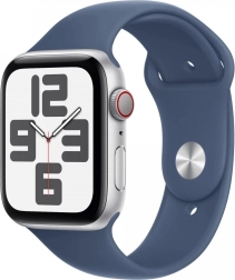 Apple Watch SE GPS + Cellular 40 mm strieborný hliník so športovým remienkom Denim M/L