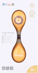 Drevené obojstranné maraká s motívom leva PolarB