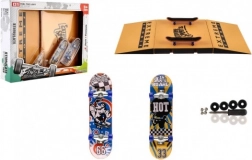 Prstový skateboard set s rampou a náradím, 2 ks