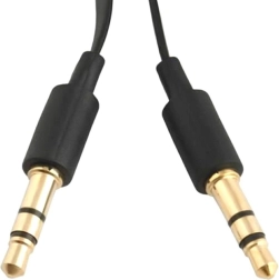 Plochý audio kábel Jack 3,5 mm 1 m čierny