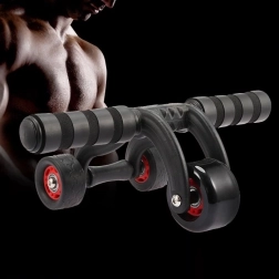 Posilňovacie koliesko na brucho s podložkou pod kolená, 4 kolieska