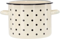 Smaltovaný hrniec 4,5 l, 20 cm, biely s bodkami