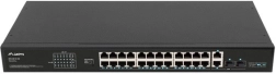 PoE+ switch Lanberg RSFE-24P-2C-360, 24-portový Fast Ethernet, 2× combo gigabit, rack 19"