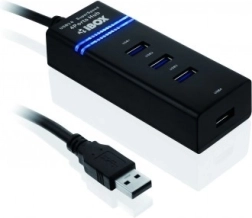 USB hub 3.0 IUH3FB, 4× USB 3.0, čierny