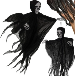 Závesná čierna kostra RUHHY 70 cm – halloweenska dekorácia