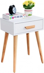 nočný stolík alebo konferenčný stolík z borovicového dreva ModernHome, biely