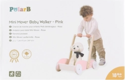 Drevené chodítko pre batoľatá ružové