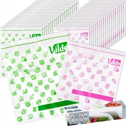 Vrecká so zipsom na potraviny 20,5 × 21 cm a 24 × 29 cm, 40 ks