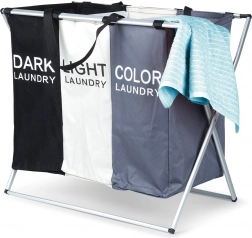 Skladací trojkomorový kôš na bielizeň 105 l