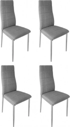 Sada 4 polstrovaných stoličiek do jedálne a obývacej izby, sivé