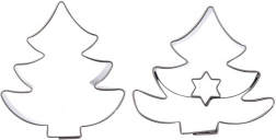 Oceľové vykrajovadlo na cukrovinky – stromček, 4,5 cm, 2 ks