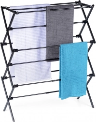Kovový čierny teleskopický stojanový sušiak na prádlo 47–78 × 94 cm