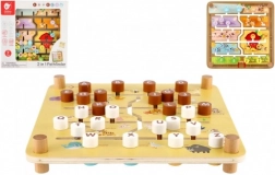 Drevený edukačný labyrint 2 v 1 CLASSIC WORLD – farma a abeceda, 30 × 30 cm