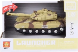 Béžový tank na batérie so svetlami a zvukmi