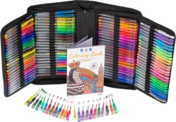 Farebné gélové pero v puzdre, 120 ks + 120 náhradných náplní