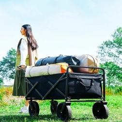 Skladací outdoorový vozík na drevo a vybavenie