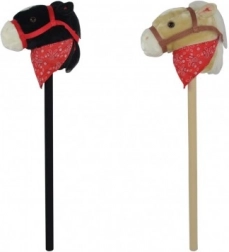 Plyšový kôň na tyči so zvukom 80 cm, čierny