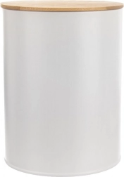 Kuchynská dóza na potraviny z bieleho kovu s bambusovým vekom 2,3 l