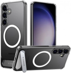Magnetické priehľadné puzdro so stojanom Torras Pstand pre Samsung S25