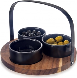 Keramické misky na predjedlá BLACK 130 ml, sada 4 ks