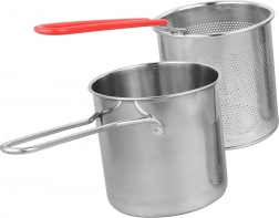 Mini hrniec s fritovacím košíkom z nehrdzavejúcej ocele