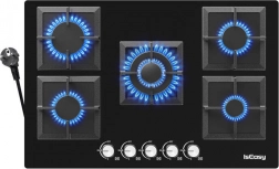 IsEasy sklenený plynový sporák s piatimi zónami