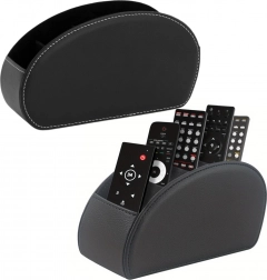 Organizér na diaľkové ovládače s 5 priehradkami čierna ekokoža