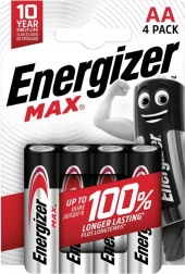 Alkalické batérie LR6/AA Energizer MAX, balenie 4 ks