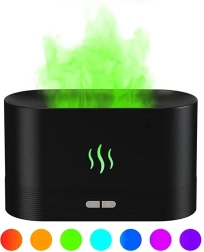 Čierny zvlhčovač vzduchu s RGB osvetlením