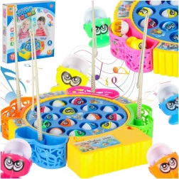 Rodinná hra chytanie rybičiek, 15 rybiek a 4 prúty