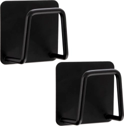 Samolepiace čierne háčiky 4,8 × 4,8 cm, sada 2 ks